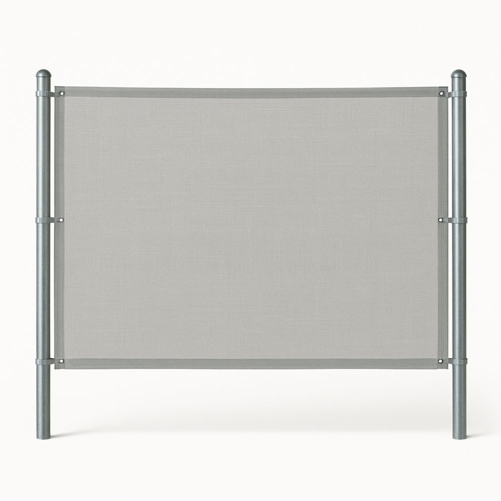 Vindskjerm stålramme polyesterduk lysegrå 120x150cm
