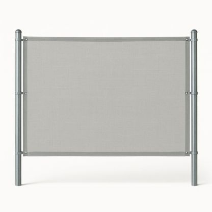 Vindskjerm stålramme polyesterduk lysegrå 120x150cm