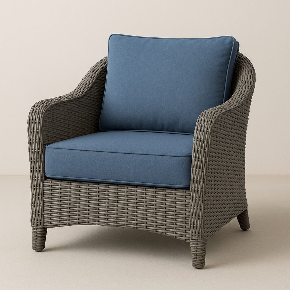 Utendørs Stol Rattan Grå Blå