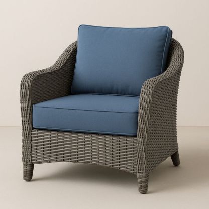 Utendørs Stol Rattan Grå Blå