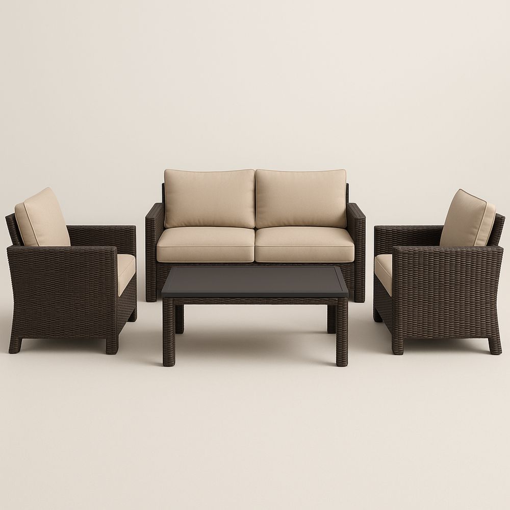 Hagemøbler Sett i Polyrotting og Aluminium Brun/Krem