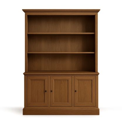 Bokhylle i eik med 3 dører, brun, 180 cm høy