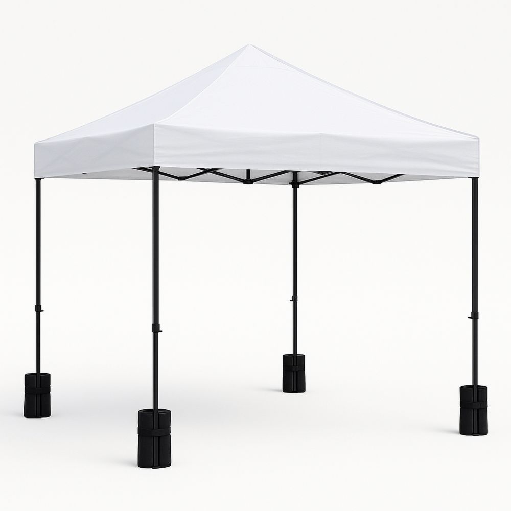 Pop Up Telt 3x3m vanntett polyester hvit med stålramme