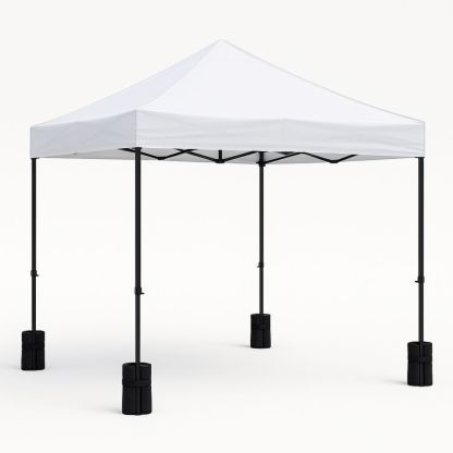 Pop Up Telt 3x3m vanntett polyester hvit med stålramme