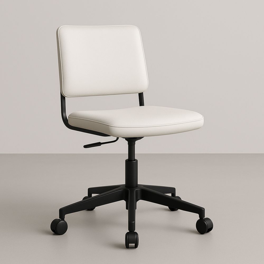 Kontorstol med PU-lær og justerbar setehøyde, svart base