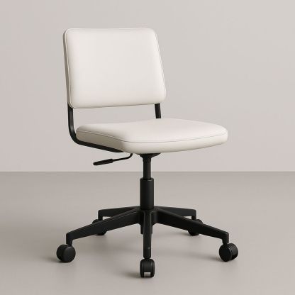 Kontorstol med PU-lær og justerbar setehøyde, svart base