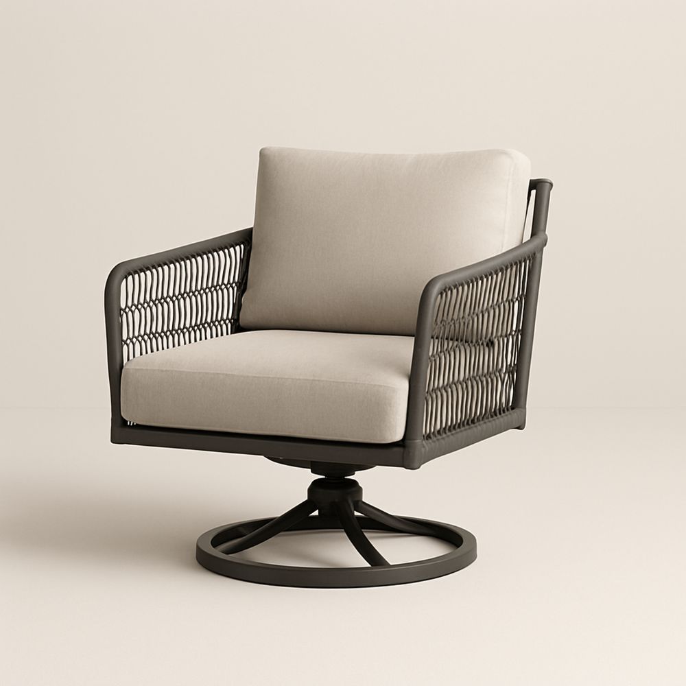 Aluminium Roterende Utendørs Stol med Polyester Puter