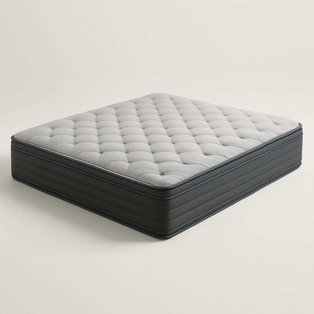 Madrass polyester skum 200x200x30 cm grå/svart