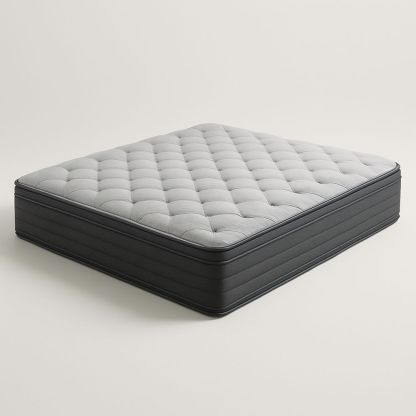 Madrass polyester skum 200x200x30 cm grå/svart