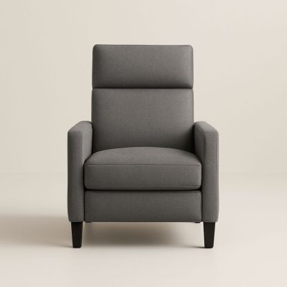 Grå lenestol i polyester med treben