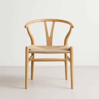 Spisestol i eiketre med setetrekk i papirgarn