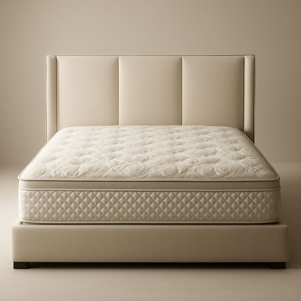 Seng med madrass 160x200 cm beige