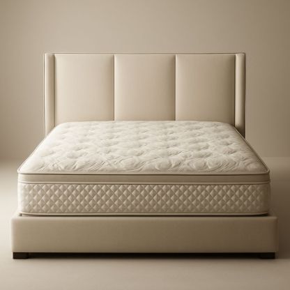 Seng med madrass 160x200 cm beige