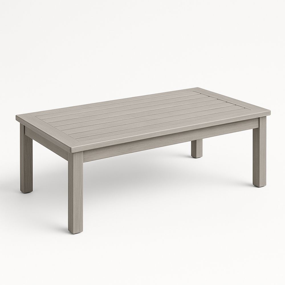 Rektangulært utendørs kaffebord i komposittmateriale grå 120 cm x 60 cm x 45 cm