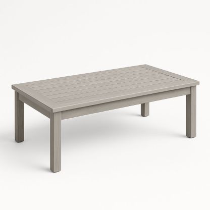 Rektangulært utendørs kaffebord i komposittmateriale grå 120 cm x 60 cm x 45 cm