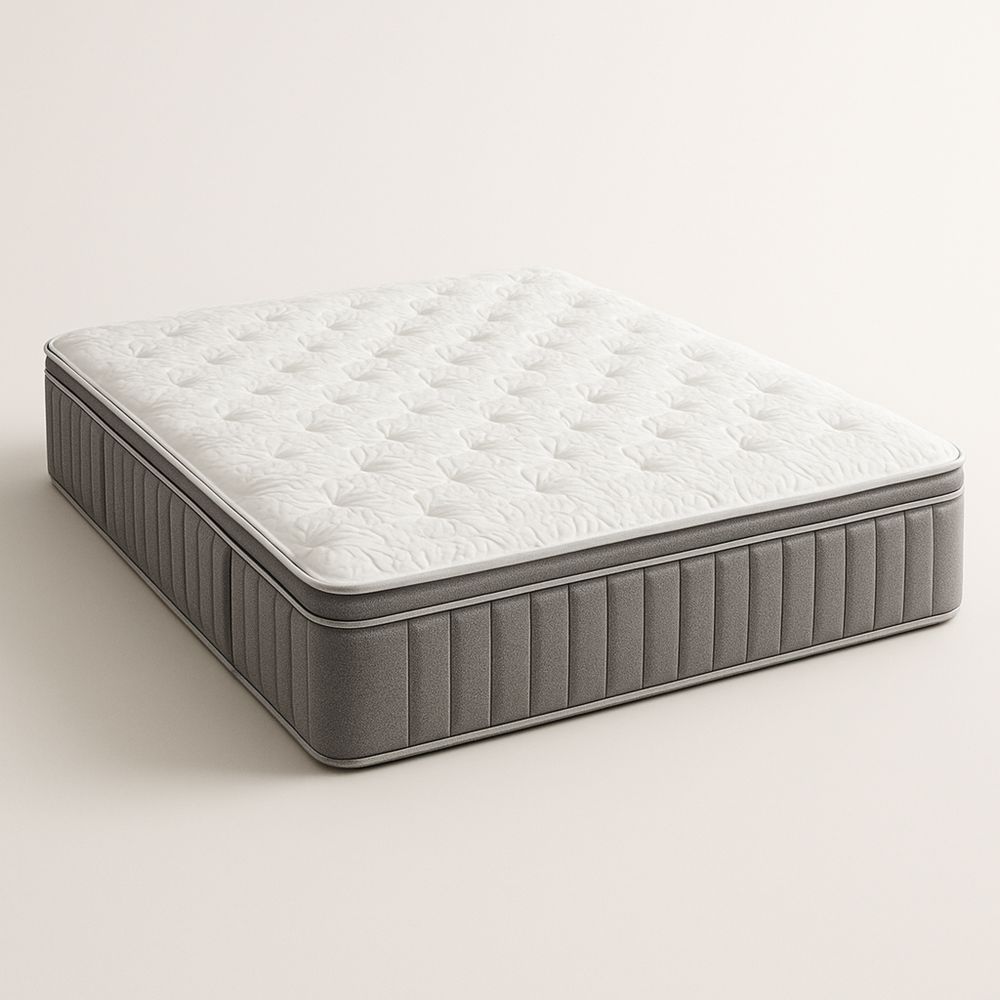 Madrass 180x200 cm Minnefoam Hvit/Grå