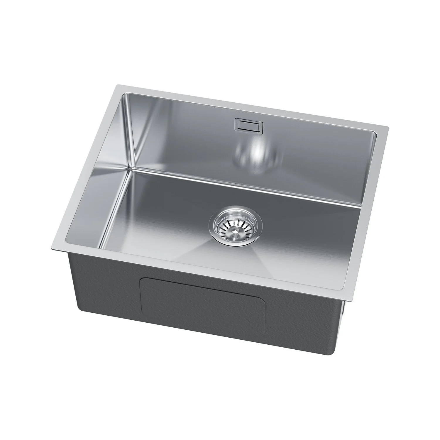 Zlewozmywak Stalowy Jednokomorowy 54x44 cm INOX z Syfonem i Otworem Przelewowym