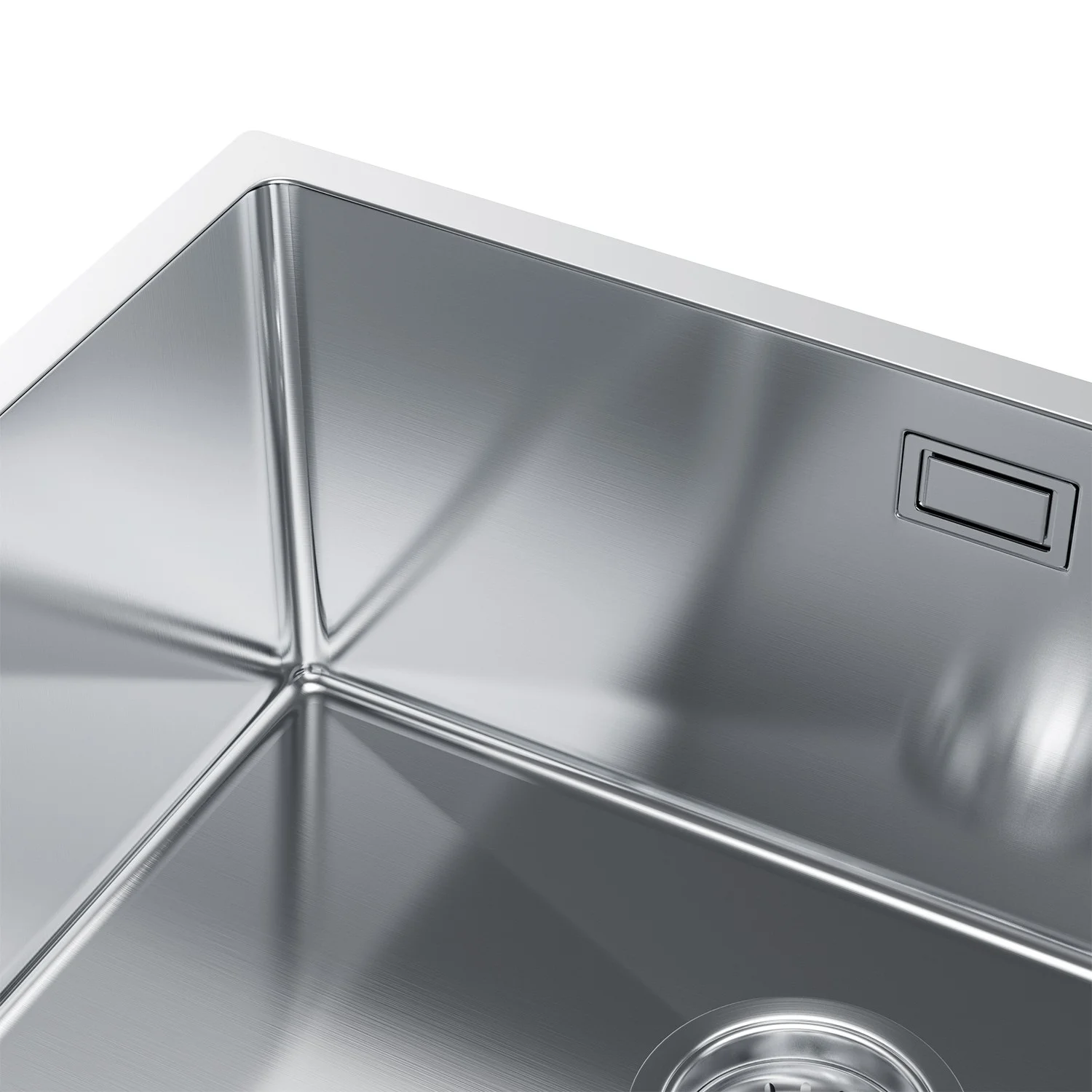 Zlewozmywak Stalowy Jednokomorowy 54x44 cm INOX z Syfonem i Otworem Przelewowym