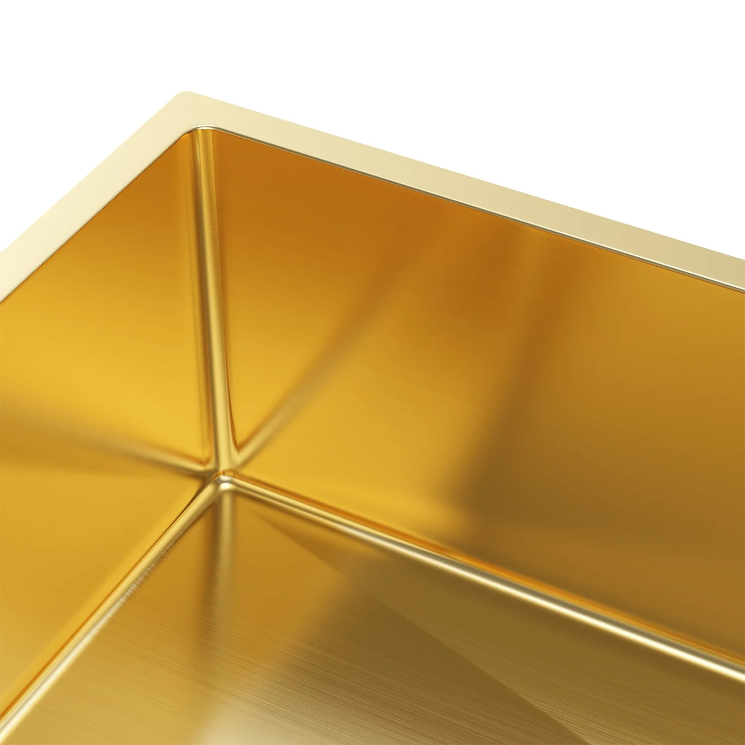 Zlewozmywak Stalowy 74x44 cm PVD Złoty — Jednokomorowy, Nablatowy/Podwieszany, Głębokość 210 mm, Przelew, Odpływ 90 mm