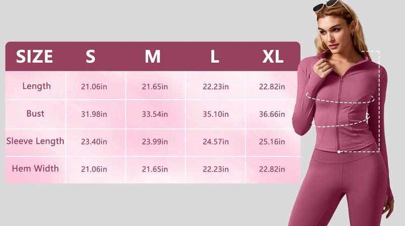 NcmRyu Women's Full Zip Long Sleeved Sports Jacket Slim Fit Quick Dry Stretch Fabric with Thumb Holes for Running Yoga Gym Workout Outfits Activewear
