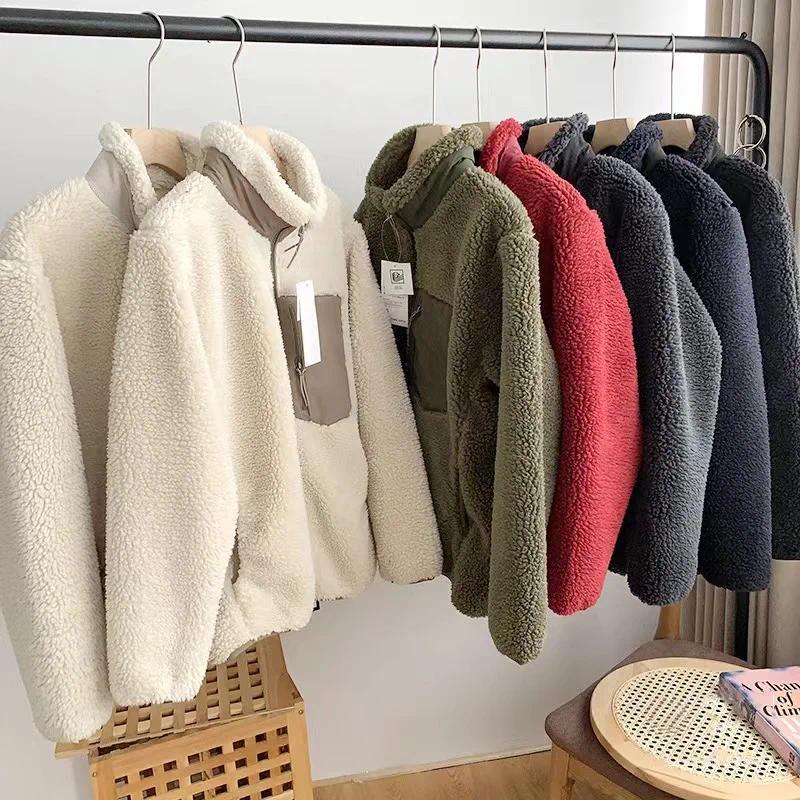 Fashion Lamb Plush Jacket Women's Autumn Winter New Pocket Zipper Long Sleeve Loose Stand Collar Comfort Warm Jacket for Women Fashion Lamb Plush Jacket Women's Autumn Winter New Pocket Zipper Long Sleeve Loose Stand Collar Comfort Warm Jacket for Women