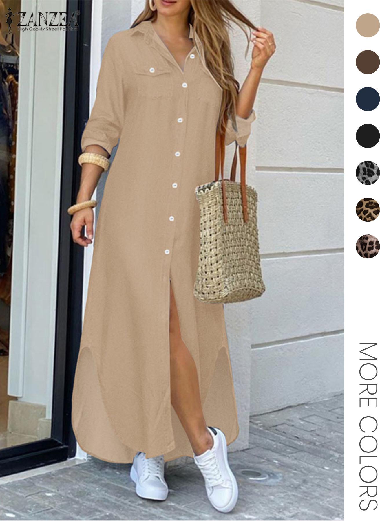 Women's Leopard Print Button Front Flap Pocket Shirt Fabric Dress, Casual Curved Hem Long Sleeve Collared Long Dress for Daily Wear, Ladies' Clothes for All Seasons, Womenswear Women's Leopard Print Button Front Flap Pocket Shirt Fabric Dress, Casual Curved Hem Long Sleeve Collared Long Dress for Daily Wear, Ladies' Clothes for All Seasons, Womenswear