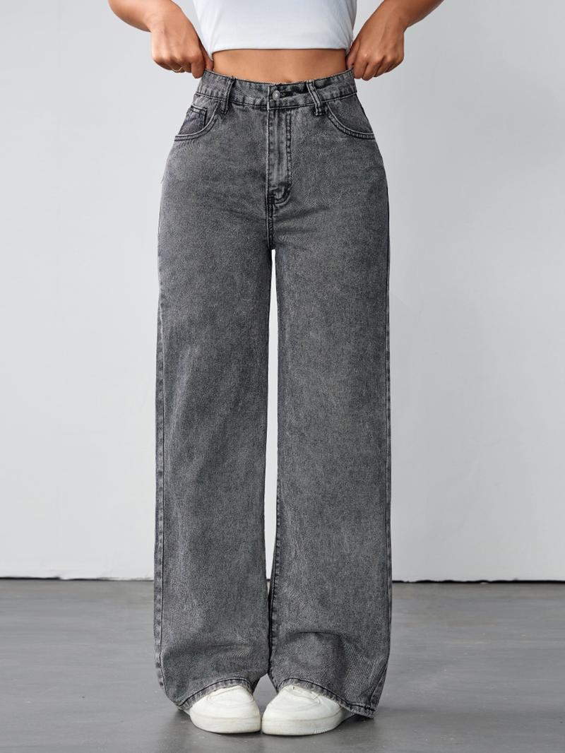 Women's Vintage Style Loose Fit Straight Leg Jeans, Casual Fitted Denim Jeans for Fall & Winter, Classic Boyfriend Look Women's Vintage Style Loose Fit Straight Leg Jeans, Casual Fitted Denim Jeans for Fall & Winter, Classic Boyfriend Look
