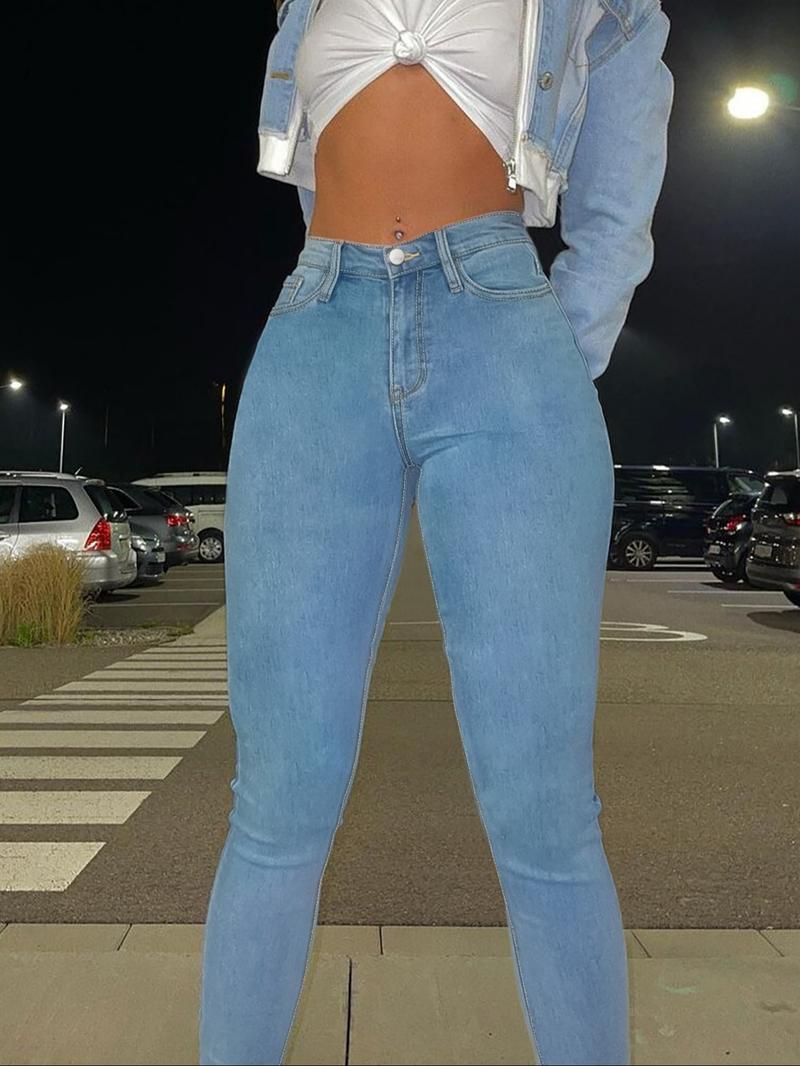 Women's Stretchy Skinny Jeans, Casual Tight-Fit Denim Jeans for All Seasons, Perfect for Commuting & Dates, Comfortable Daily Wear Women's Stretchy Skinny Jeans, Casual Tight-Fit Denim Jeans for All Seasons, Perfect for Commuting & Dates, Comfortable Daily Wear