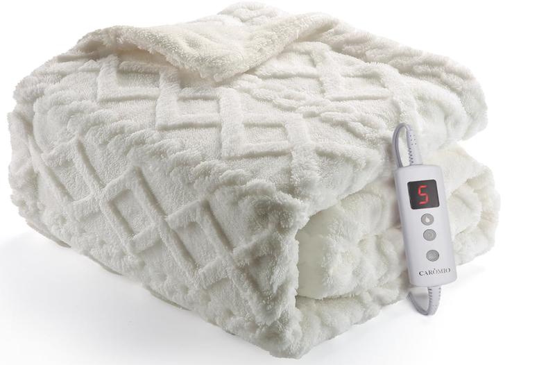 GARVEE Heated Throw Blanket - Thick Tufted Sherpa Electric Blanket Throw with 10 Heating Levels and 10 Time Settings, ETL Certified Machine Washable Fast Heating Blanket Throw 50"×60", Off White GARVEE Heated Throw Blanket - Thick Tufted Sherpa Electric Blanket Throw with 10 Heating Levels and 10 Time Settings, ETL Certified Machine Washable Fast Heating Blanket Throw 50"×60", Off White