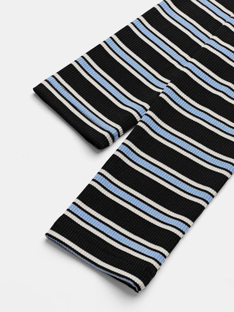 Women's Casual Colorblock Striped Long Sleeve Top & Loose-Fit Pants Set, Perfect for Holidays, Commuting, Daily Wear Women's Casual Colorblock Striped Long Sleeve Top & Loose-Fit Pants Set, Perfect for Holidays, Commuting, Daily Wear