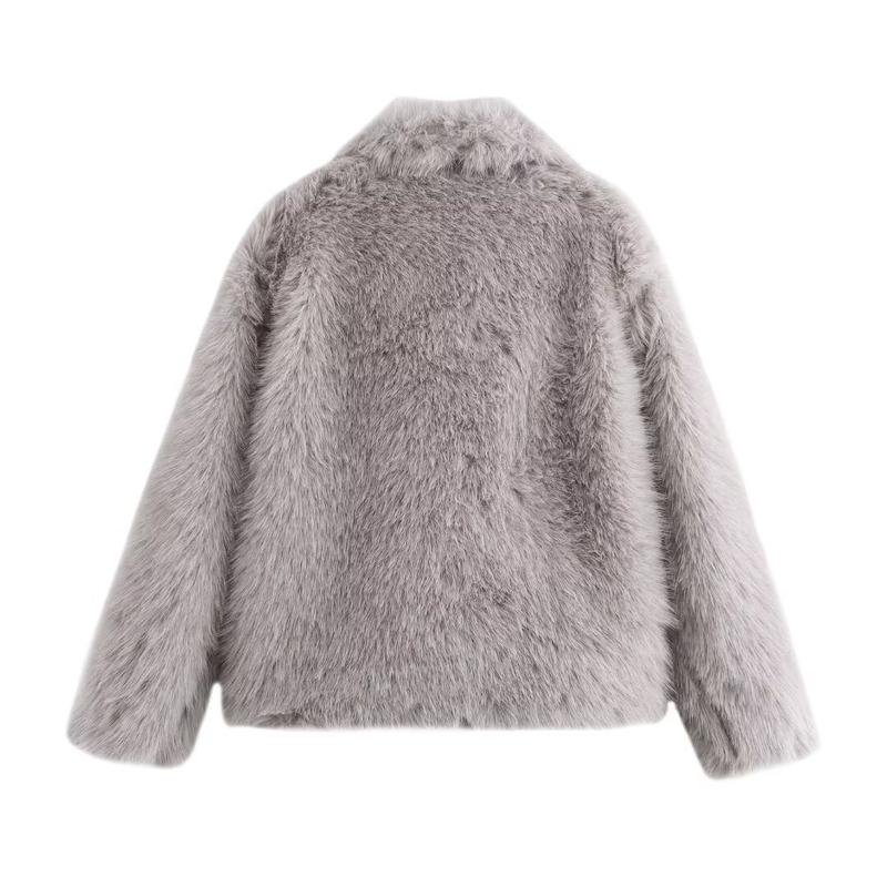 Faux Fur Coat For Women Oversized Notched Lapel Jacket Ins Fashion Winter Fake Mink Fur Coat Faux Fur Coat For Women Oversized Notched Lapel Jacket Ins Fashion Winter Fake Mink Fur Coat