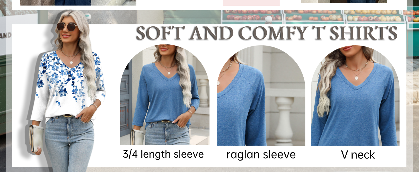 3/4 sleeve t shirts for women 3/4 sleeve tops women's tunics 3/4 sleeve 3/4 sleeve print tops