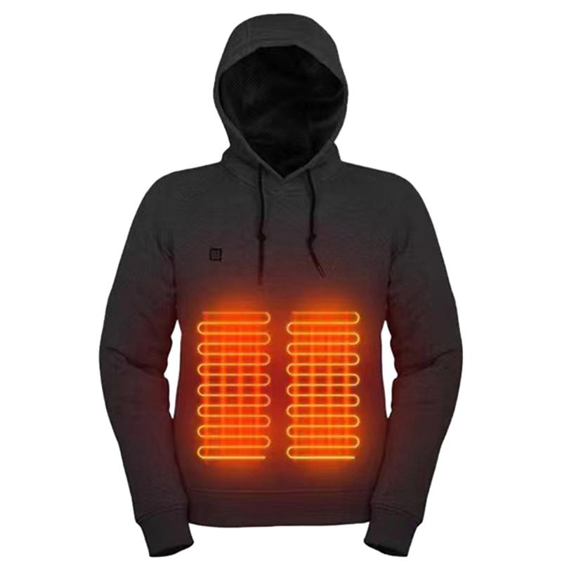 Men Women USB Rechargeable 3 Heat Levels 5 Heated Zone Heating Hoodies (Black M) Men Women USB Rechargeable 3 Heat Levels 5 Heated Zone Heating Hoodies (Black M)