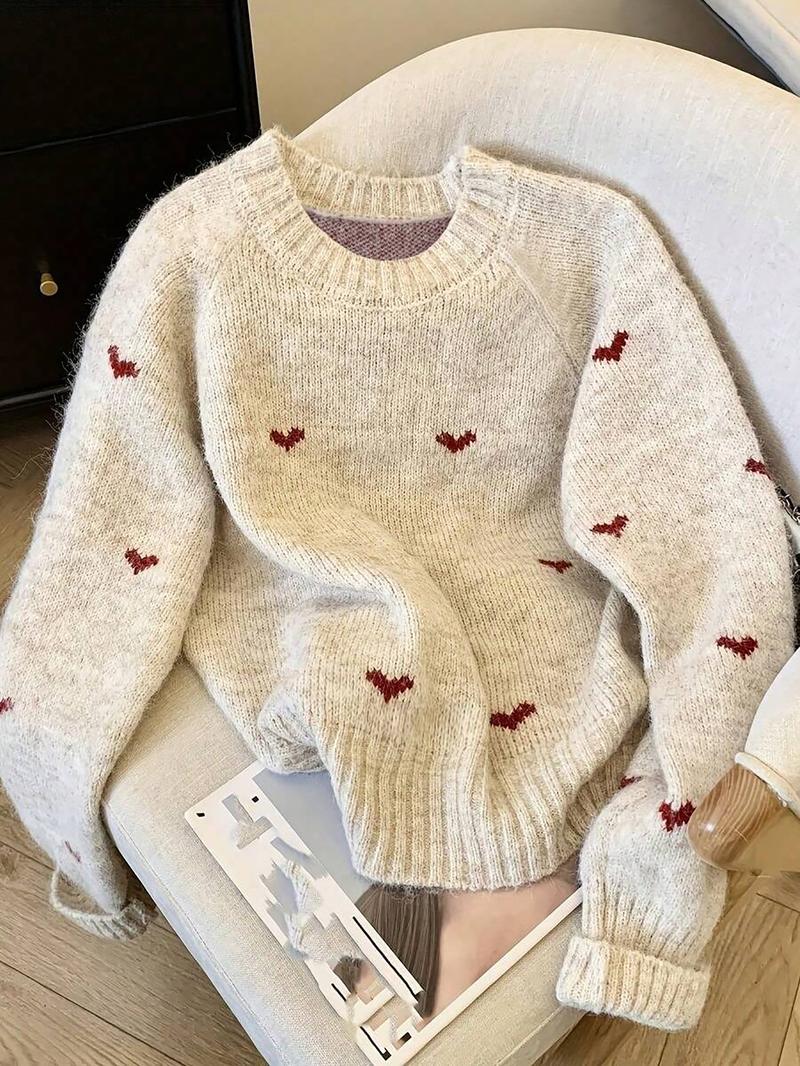 Elegant Bow Knit Sweater for Women, Sweet Autumn Winter Fashion, Thick Casual Pullover Top, Unique Design, Versatile Outerwear