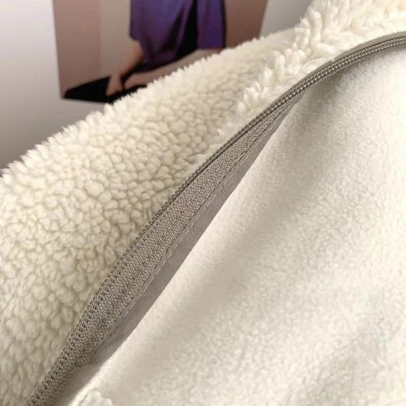 Fashion Lamb Plush Jacket Women's Autumn Winter New Pocket Zipper Long Sleeve Loose Stand Collar Comfort Warm Jacket for Women Fashion Lamb Plush Jacket Women's Autumn Winter New Pocket Zipper Long Sleeve Loose Stand Collar Comfort Warm Jacket for Women
