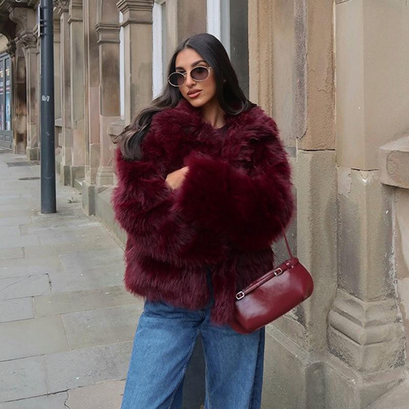 Faux Fur Coat For Women Oversized Notched Lapel Jacket Ins Fashion Winter Fake Mink Fur Coat Faux Fur Coat For Women Oversized Notched Lapel Jacket Ins Fashion Winter Fake Mink Fur Coat
