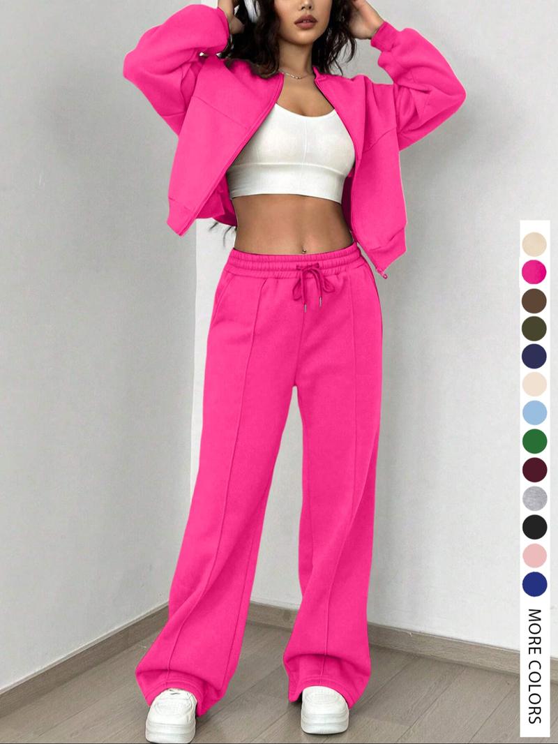 Women's Casual Striped Long Sleeve Zipper Jacket and Pants Set, Airport Wear, Fitted Natural Waist, Regular Length, All Seasons Women's Casual Striped Long Sleeve Zipper Jacket and Pants Set, Airport Wear, Fitted Natural Waist, Regular Length, All Seasons