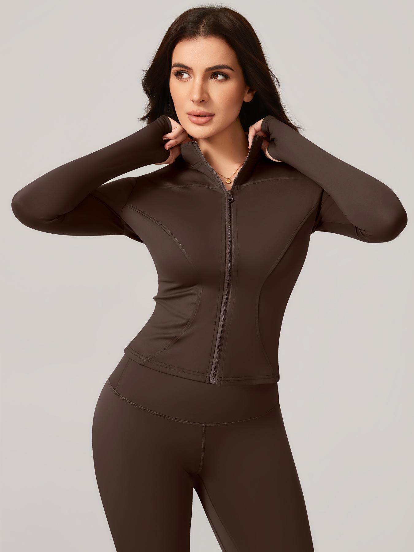 Women's Two-Piece Slim-Fitting Workout Set, Long Sleeve Top and Below-Ankle Sports Pants with Natural Waistline, All-Season Wearable Comfort Tracksuit Set, Stretchy Suit Set, Sportswear Set