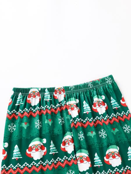 Women's Christmas Pajama Set, Santa Claus Print Long Sleeve Sleepwear, Lightweight Button-Up Top & Pants, Casual Fitted Nightgown