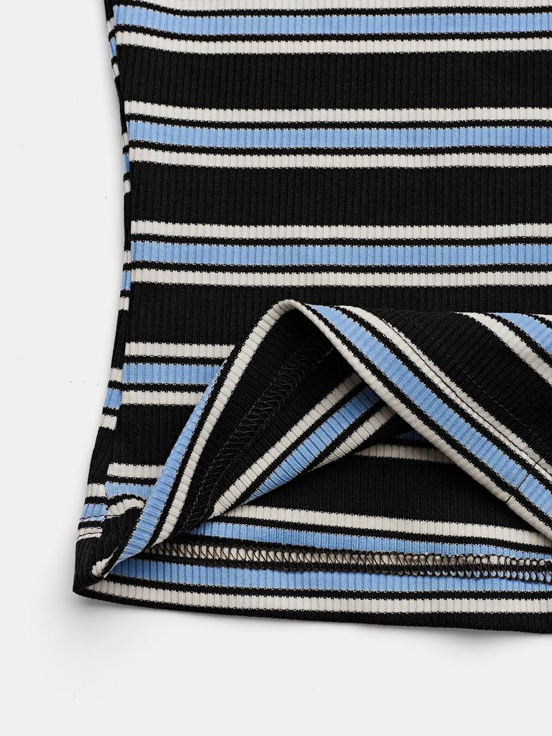 Women's Casual Colorblock Striped Long Sleeve Top & Loose-Fit Pants Set, Perfect for Holidays, Commuting, Daily Wear Women's Casual Colorblock Striped Long Sleeve Top & Loose-Fit Pants Set, Perfect for Holidays, Commuting, Daily Wear