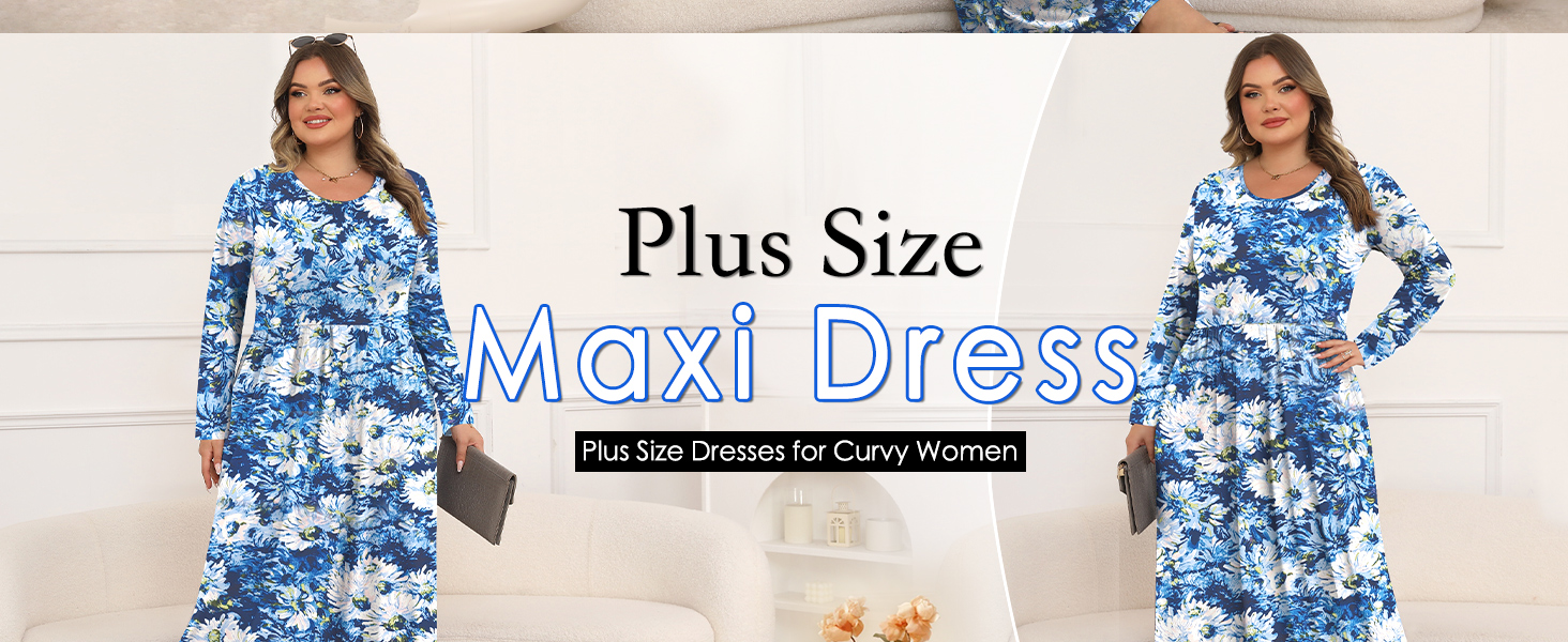 Womens Plus Size Maxi Dress