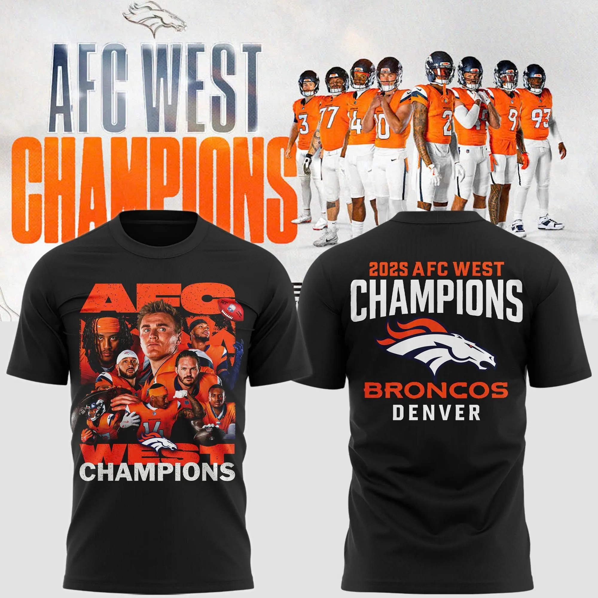 DENVER AFC West Champions Denver Broncos T-Shirt 2