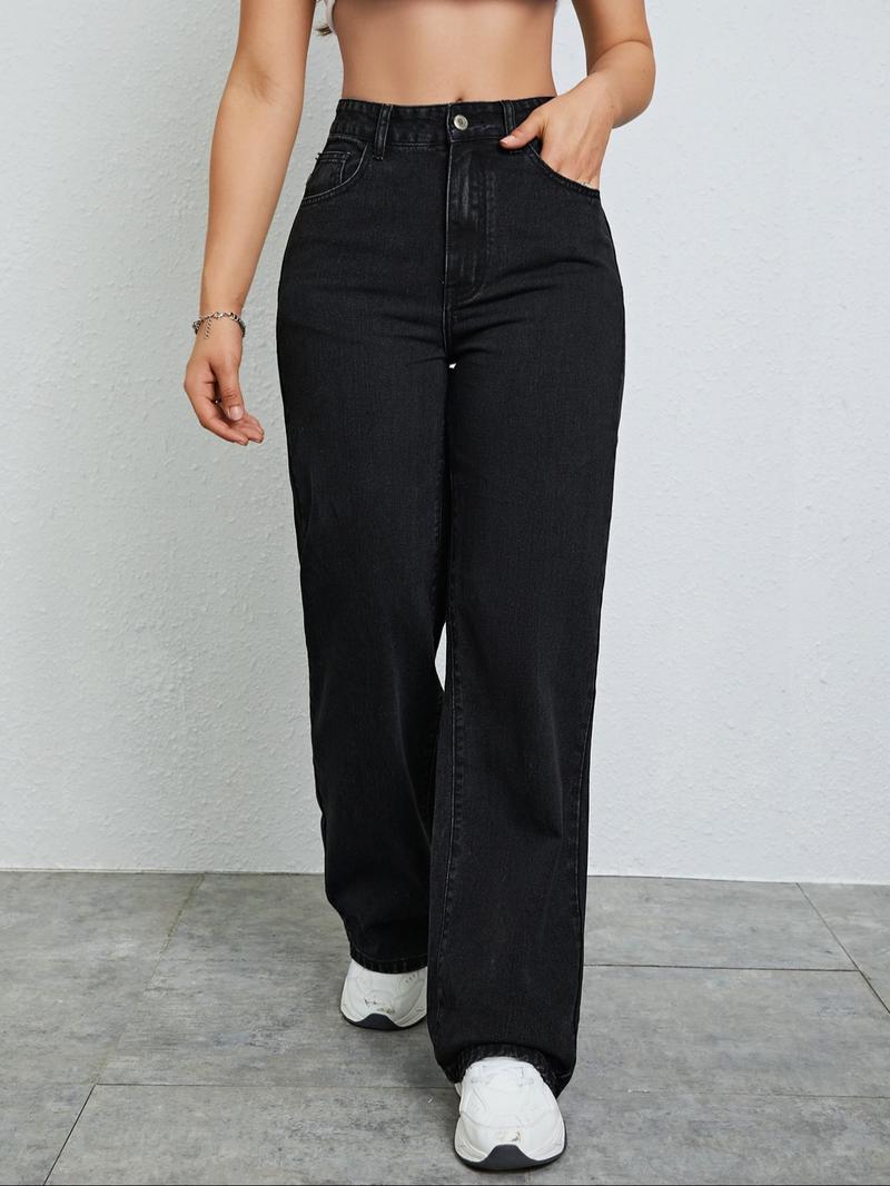 Women's Vintage Style Loose Fit Straight Leg Jeans, Casual Fitted Denim Jeans for Fall & Winter, Classic Boyfriend Look Women's Vintage Style Loose Fit Straight Leg Jeans, Casual Fitted Denim Jeans for Fall & Winter, Classic Boyfriend Look
