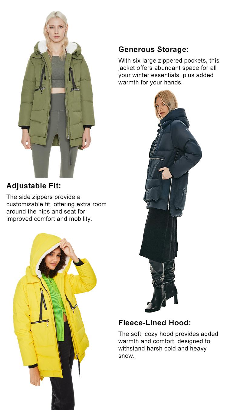 Orolay Women's Thermal Thickened Down Jacket Hooded with 700+ Fill Power, Extreme Cold-Resistant, Long Sleeve Classic Winter Outfit