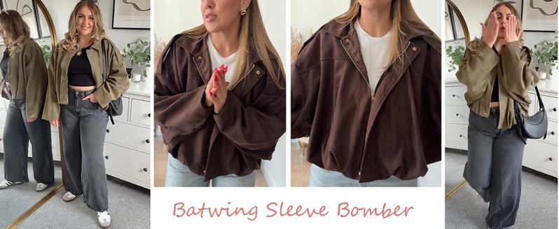 Yeokou Women's Faux Suede Bomber Jacket Oversized Pilot Coats Fall Lapel Zip Up Motorcycle Streetwear Outerwear Yeokou Women's Faux Suede Bomber Jacket Oversized Pilot Coats Fall Lapel Zip Up Motorcycle Streetwear Outerwear
