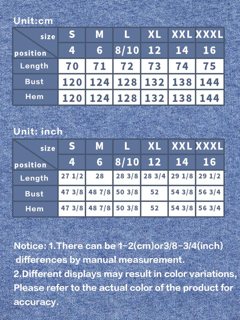 Women's Plain Button Front Drop Shoulder Curved Hem Denim Jacket, Casual Long Sleeve Pocket Design Collar Outerwear for Daily Wear, Ladies Clothes for All Seasons