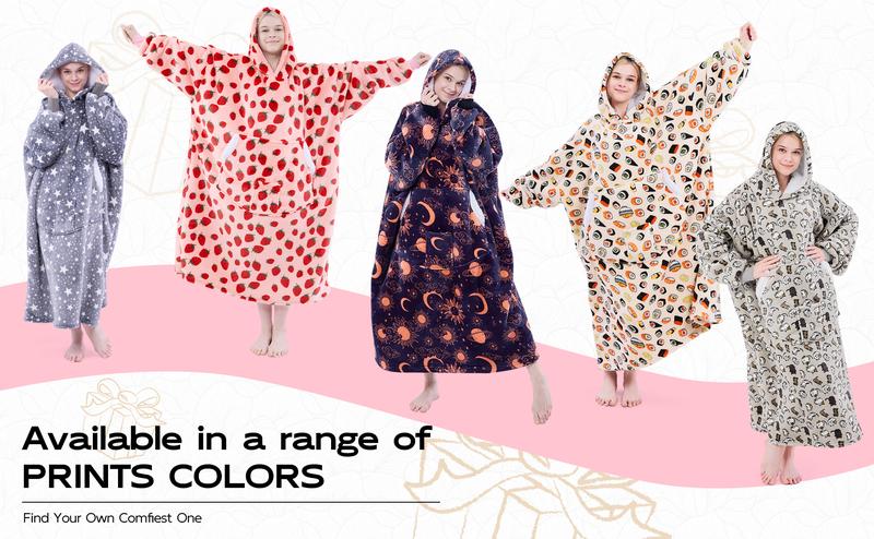 Wearable Blanket Hoodie Oversized Sherpa Fleece Hooded Sweatshirt Blanket with Sleeves,Cozy and Giant Blanket Hoodie Extra Long for Adults Women Winter Gift (Strawberry) Wearable Blanket Hoodie Oversized Sherpa Fleece Hooded Sweatshirt Blanket with Sleeves,Cozy and Giant Blanket Hoodie Extra Long for Adults Women Winter Gift (Strawberry)