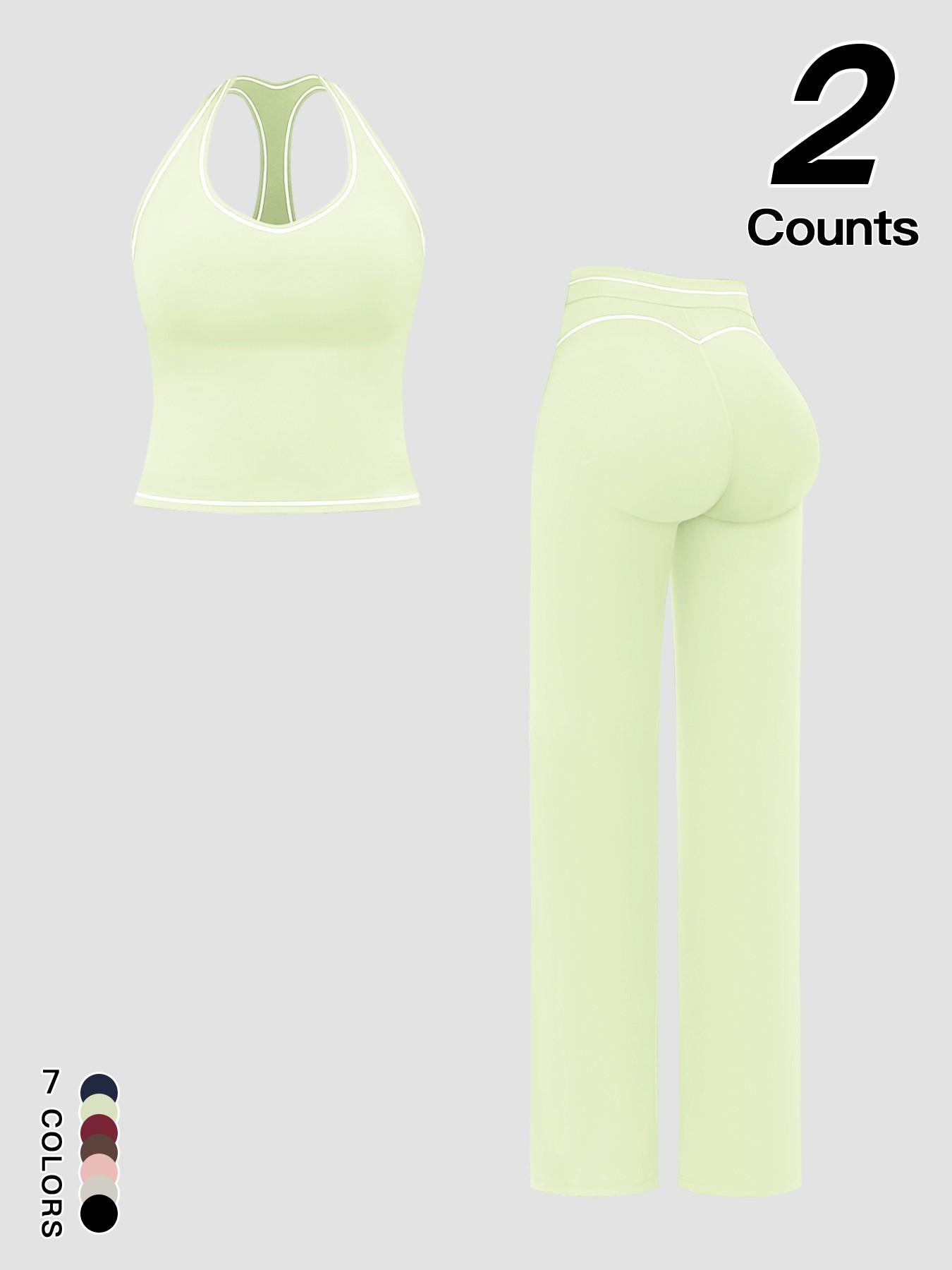Sports Women's Quick-Dry Halter Tank Top Outdoor Yoga Tummy-Control Flared Pants Casual Active Wear for Spring and Fall Sports Women's Quick-Dry Halter Tank Top Outdoor Yoga Tummy-Control Flared Pants Casual Active Wear for Spring and Fall