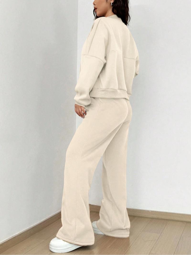 Women's Casual Striped Long Sleeve Zipper Jacket and Pants Set, Airport Wear, Fitted Natural Waist, Regular Length, All Seasons Women's Casual Striped Long Sleeve Zipper Jacket and Pants Set, Airport Wear, Fitted Natural Waist, Regular Length, All Seasons