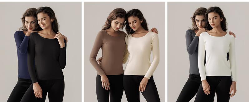 Women Long Sleeve Thermal Shirt Fleece Lined Undershirt Ultra Soft Base Layer Tops for Women Cold Weather Women Long Sleeve Thermal Shirt Fleece Lined Undershirt Ultra Soft Base Layer Tops for Women Cold Weather
